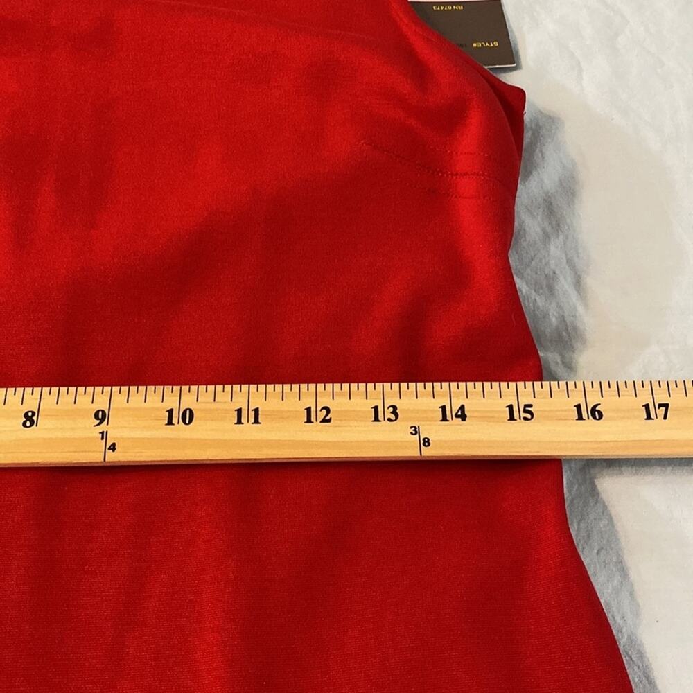 NEW Taylor Red Ruffle Bottom Ponte Sheath Dress Size 6 - Picture 6 of 8